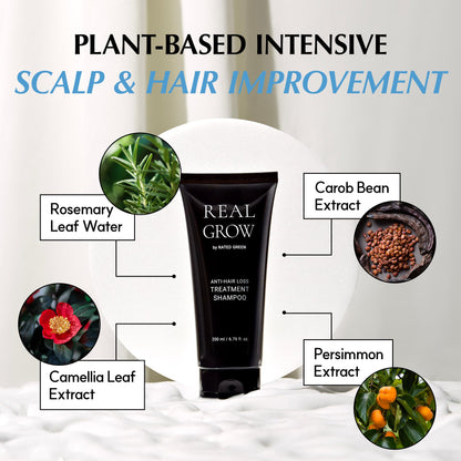 RATED GREEN Real Grow Anti Hair Loss Treatment | Rosemary Cream Shampoo for Thinning Hair – 6.76 fl oz