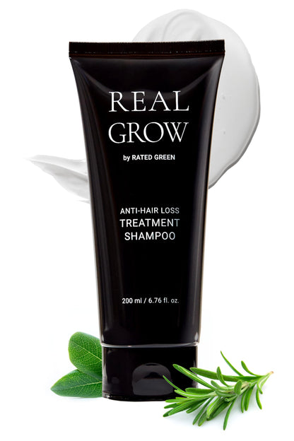 RATED GREEN Real Grow Anti Hair Loss Treatment | Rosemary Cream Shampoo for Thinning Hair – 6.76 fl oz