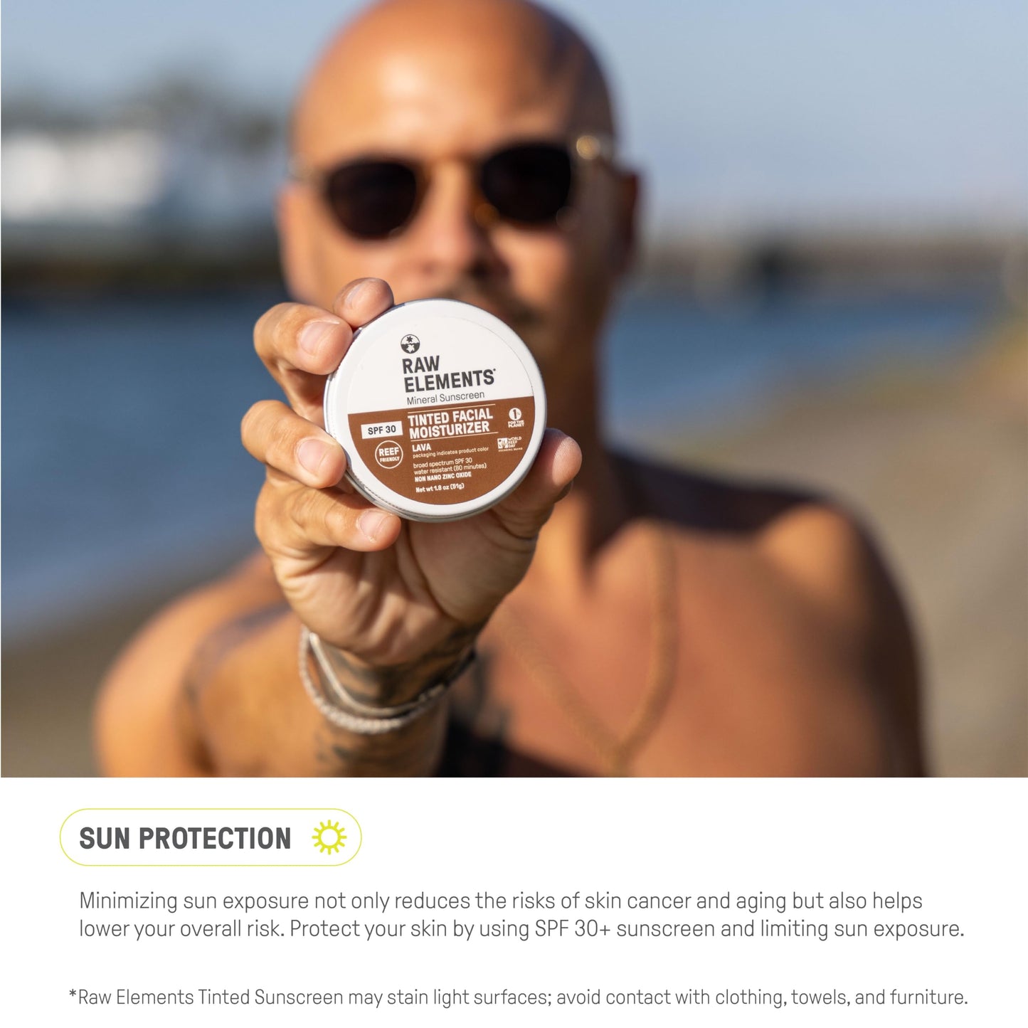 Raw Elements Ultra-Moisturizing Tinted Face Cream SPF 30 – Reef-Friendly Mineral Sunscreen, Island, 1.8 oz