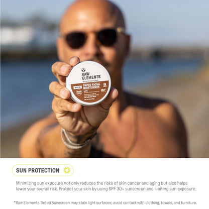 Raw Elements Ultra-Moisturizing Tinted Face Cream SPF 30 – Reef-Friendly Mineral Sunscreen, Island, 1.8 oz