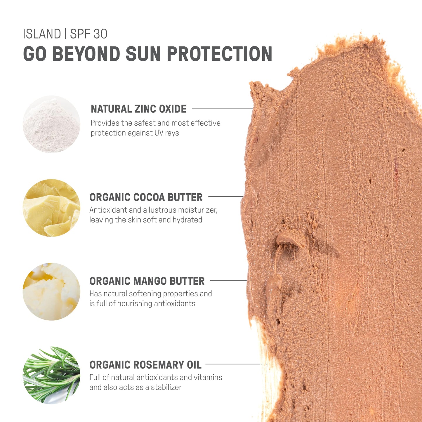 Raw Elements Ultra-Moisturizing Tinted Face Cream SPF 30 – Reef-Friendly Mineral Sunscreen, Island, 1.8 oz