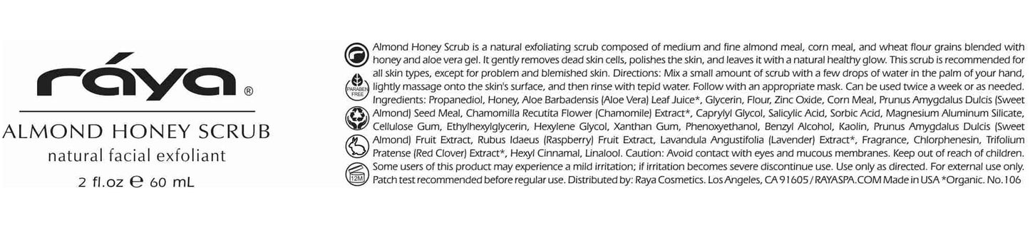 RAYA Almond Honey Facial Scrub | Natural Exfoliating Scrub for Radiant Skin