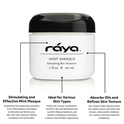 Raya Mint Masque (603) | Cooling Facial Mask for Oily & Breakout-Prone Skin – Paraben-Free, 60ml