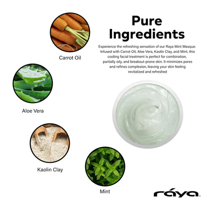 Raya Mint Masque (603) | Cooling Facial Mask for Oily & Breakout-Prone Skin – Paraben-Free, 60ml