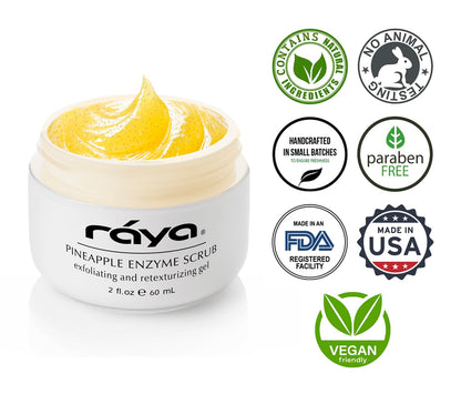 RAYA Pineapple Enzyme Facial Scrub (120) | Exfoliating & Refining for Combination Skin | Pineapple Enzymes + Jojoba Beads