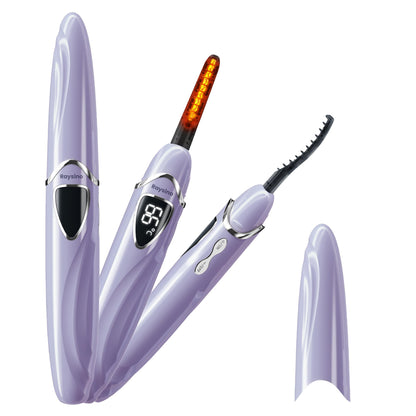 Raysino S600 Heated Eyelash Curler – 8s Fast Heating, 24h Curl, Rechargeable (Lilac/Silver)
