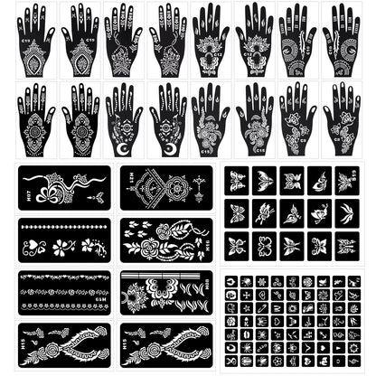 RAZET 94-PCS Temporary Tattoo Stencils for Face & Body Art