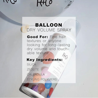 R+Co Balloon Dry Volume Spray Travel | Lightweight Volume & Texture | Vegan + Cruelty-Free | 2 oz
