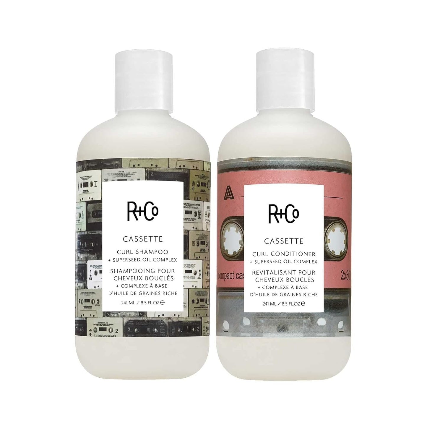 R+Co Cassette Curl Shampoo & Conditioner Set + Superseed Oil Complex | Define Curls, Tame Frizz & Add Shine | Vegan + Cruelty-Free | 8.5oz (Pack of 2)