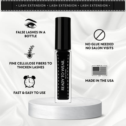 Ready To Wear Lash Extension – Fine DRY Fibers for Instant Lash Elongation (No Glue Required, Use With Mascara)