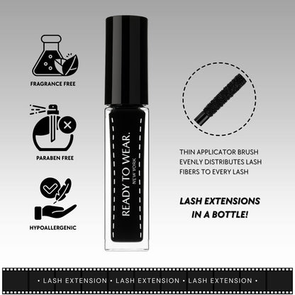 Ready To Wear Lash Extension – Fine DRY Fibers for Instant Lash Elongation (No Glue Required, Use With Mascara)