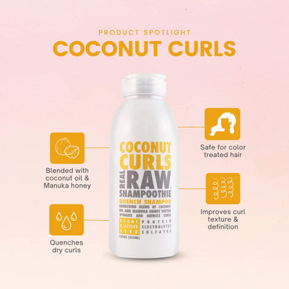 Real Raw Coconut Curls Conditioner | Hydrate, Define & Defrizz Curls – 12 oz