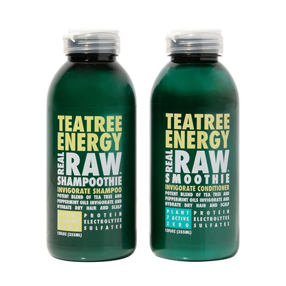 Real Raw Tea Tree Shampoo & Conditioner Set — No Water, 100% Pure Aloe Vera Juice & Coconut Water