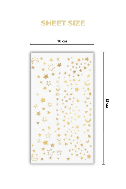 Rebel Tattoos Gold Stars Temporary Freckles — 2 Patches in 1 Envelope