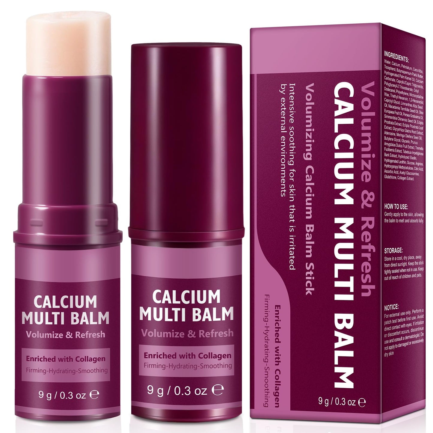 REBODUM Calcium Volume Multi Balm Stick 2PCS – Firmness, Wrinkles & 72H Hydration