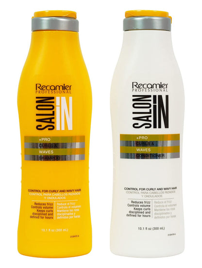 RECAMIER Professional Salon In Hydrating Anti-Frizz Curly Hair Shampoo and Conditioner Set with Keratin