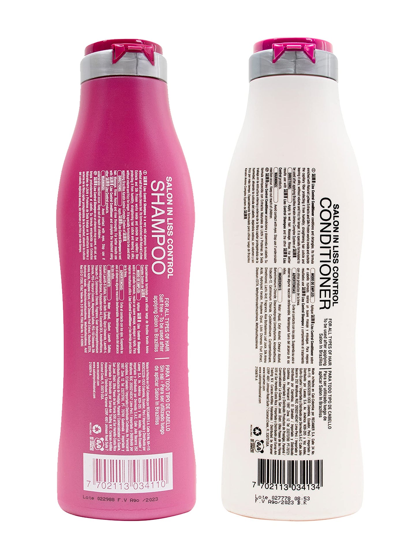 RECAMIER Anti Frizz Shampoo & Conditioner Set – Salon-Grade Hair Treatment (10.1 oz)