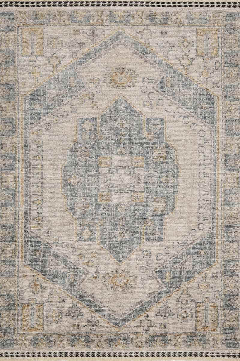 Traditional Medallion Vintage Rug with Cotton Fringe