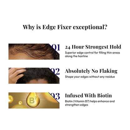 Red by Kiss Edge Fixer Extreme Hold — 24-Hour Edge Control with Biotin, No Flaking or Oily Residue, Pack of 2 (3.38 Fl. Oz Each)