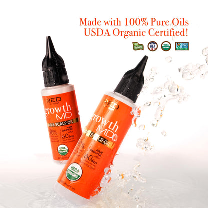 Red by Kiss Growth MD Hair & Scalp Oil – Nourishing, Strengthening, Hydrating (Pack of 2, 4.5 fl oz)