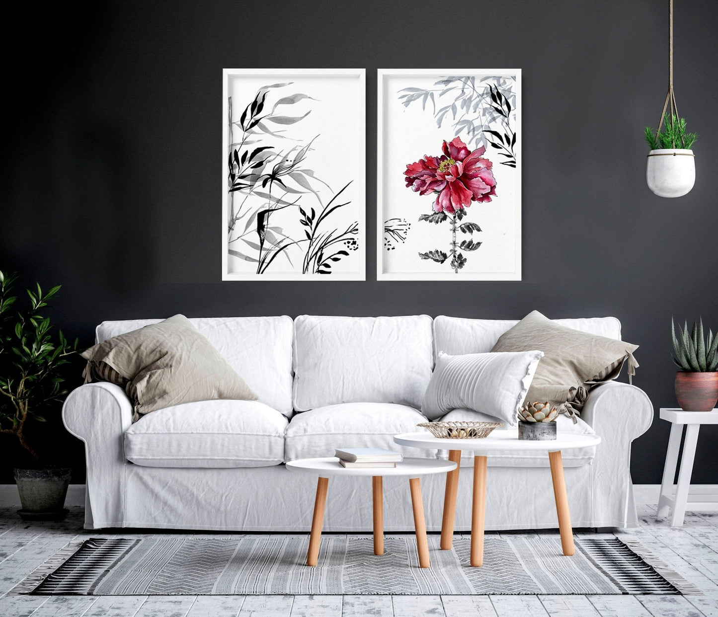 Peony Wall Art | Set of 2 framed wall art