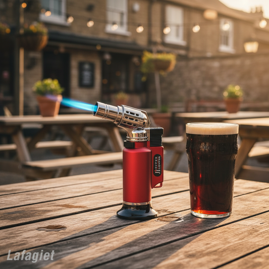 Metal Windproof Gas Lighter with Adjustable Flame Welding Torch for Outdoor Use