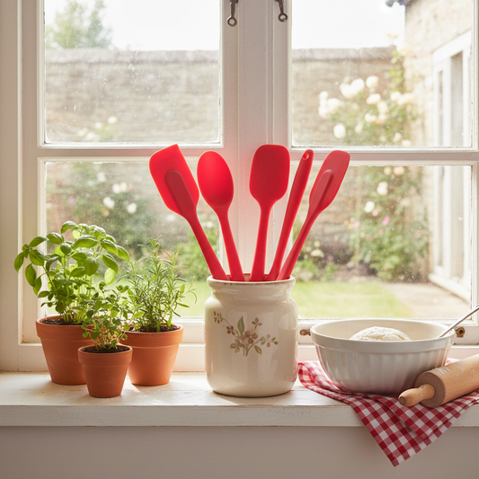 6-Piece Silicone Spatula Set Nonstick Dishwasher Safe Flexible Kitchen Utensils