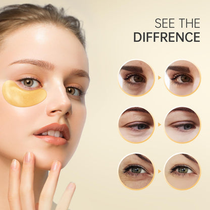 Redanha 24K Gold Under Eye Patches – Brighten, Depuff, Hydrate (60 Pcs)