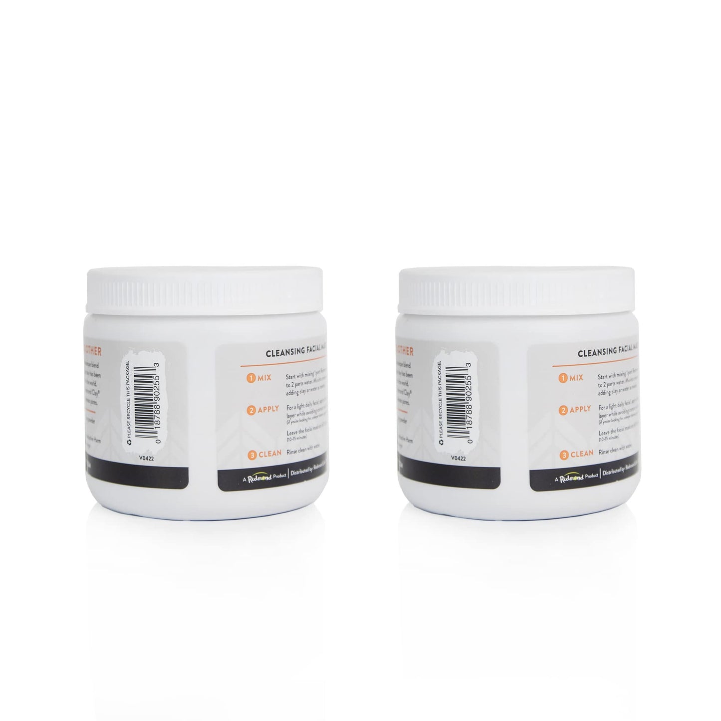 REDMOND Clay Bentonite Clay Face Mask – Pore Refining, Soothing, 2-Pack 10oz
