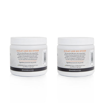 REDMOND Clay Bentonite Clay Face Mask – Pore Refining, Soothing, 2-Pack 10oz