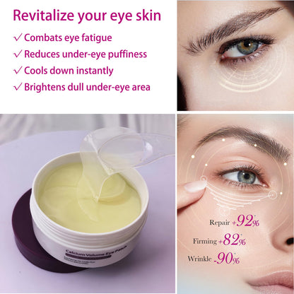 Reepic Cosmer Calcium Volume Eye Patches – 30 Pairs Hydrogel Under Eye Masks for Dark Circles & Puffiness