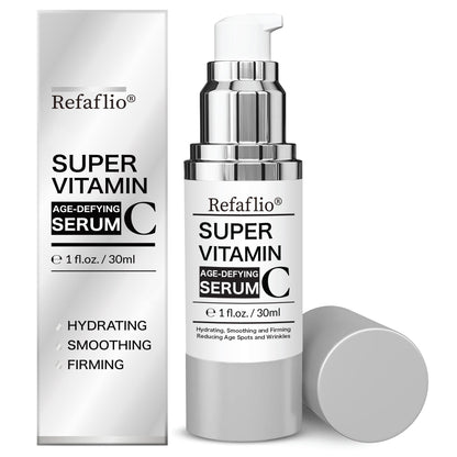 Refaflio Super Vitamin C Serum for Women Over 70 – Anti-Aging Serum 30ml (Orange)
