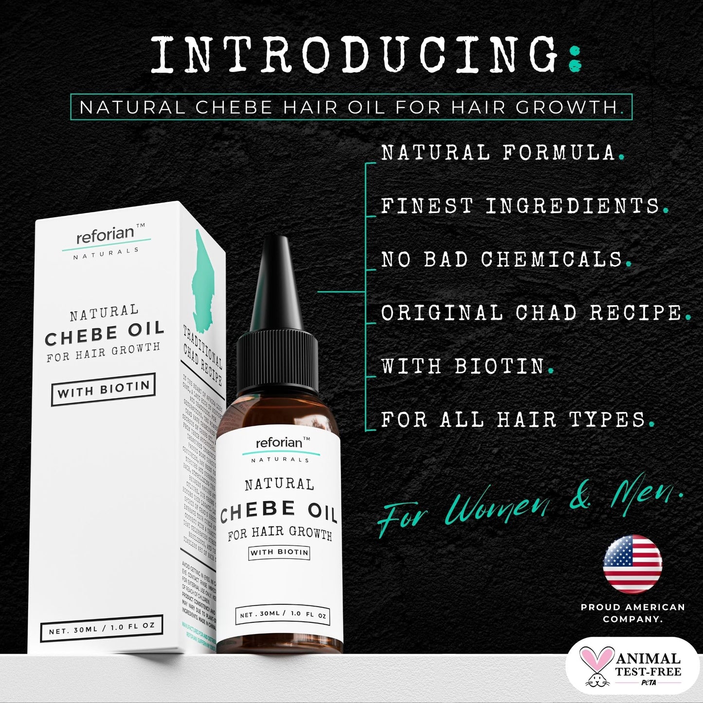 REFORIAN Chebe Oil with Biotin for Hair Growth – Organic African Chebe Oil