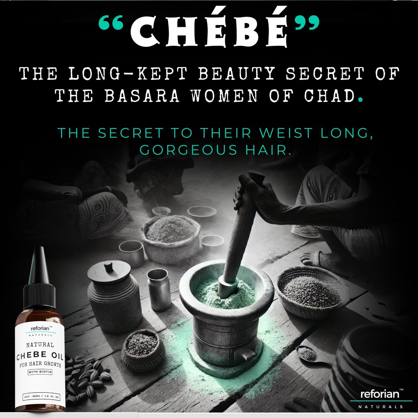 REFORIAN Chebe Oil with Biotin for Hair Growth – Organic African Chebe Oil