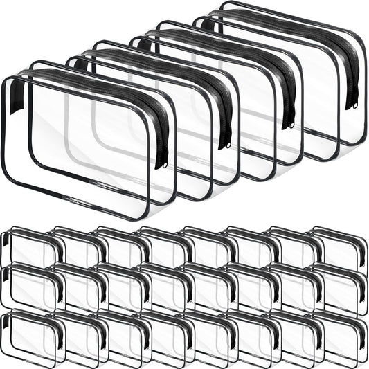 Reginary 28-Piece Clear Cosmetic Bags with Zipper | Transparent Travel Organizer