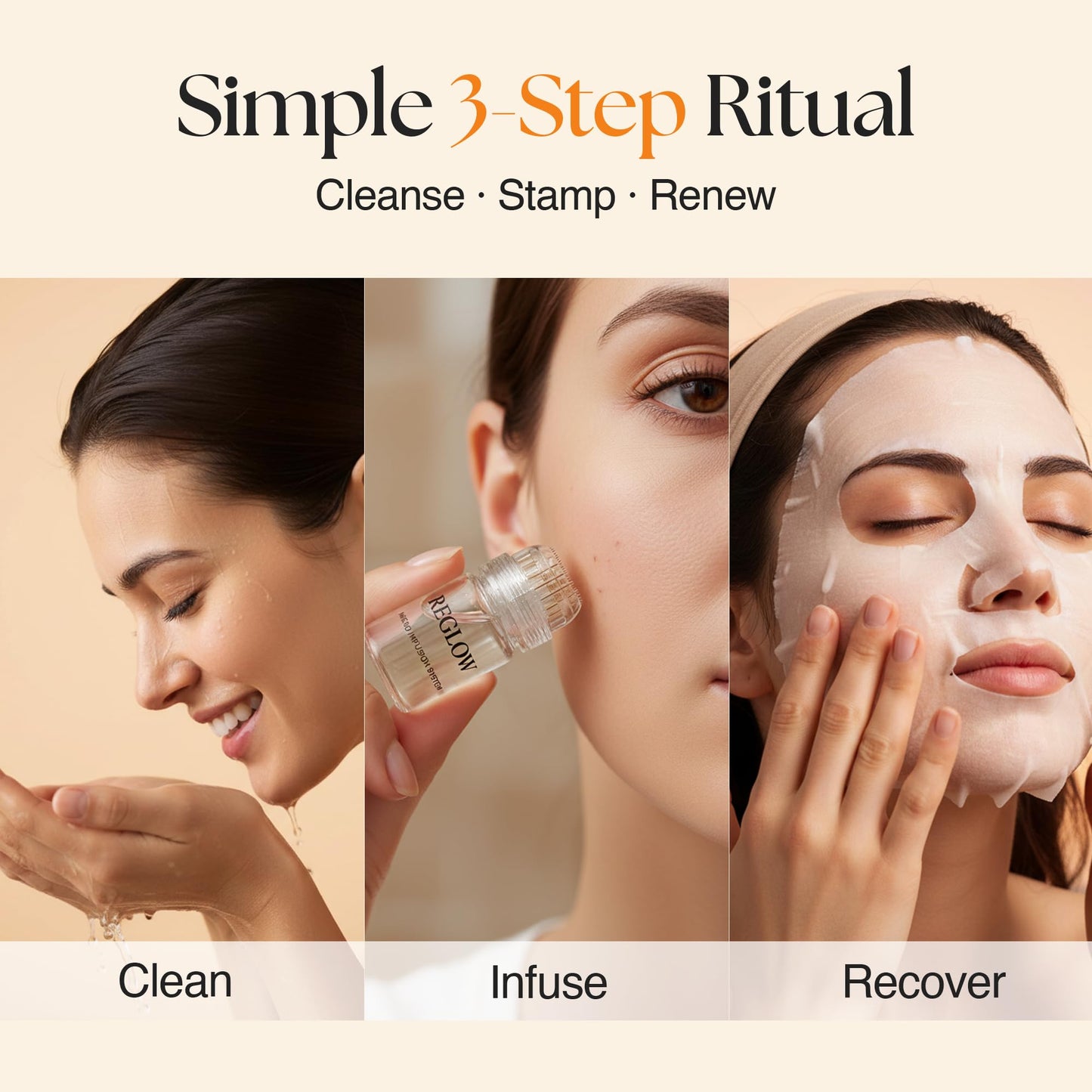 ReGlow Micro Infusion System for Face – 24K Gold Microneedling Tool + Serum (3 Months)