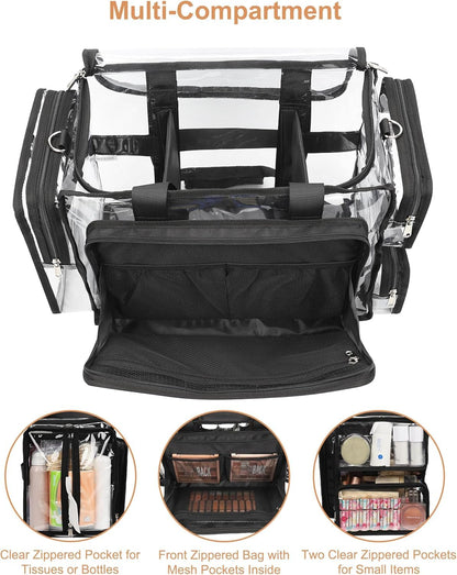Relavel Clear Makeup Bag Kit with 4 Pouches – Large Transparent Organizer