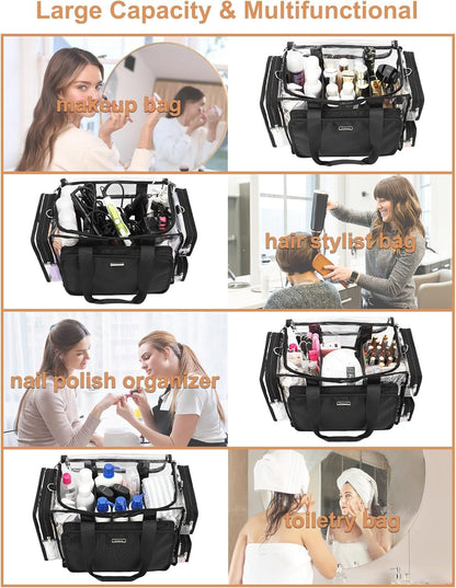 Relavel Clear Makeup Bag Kit with 4 Pouches – Large Transparent Organizer