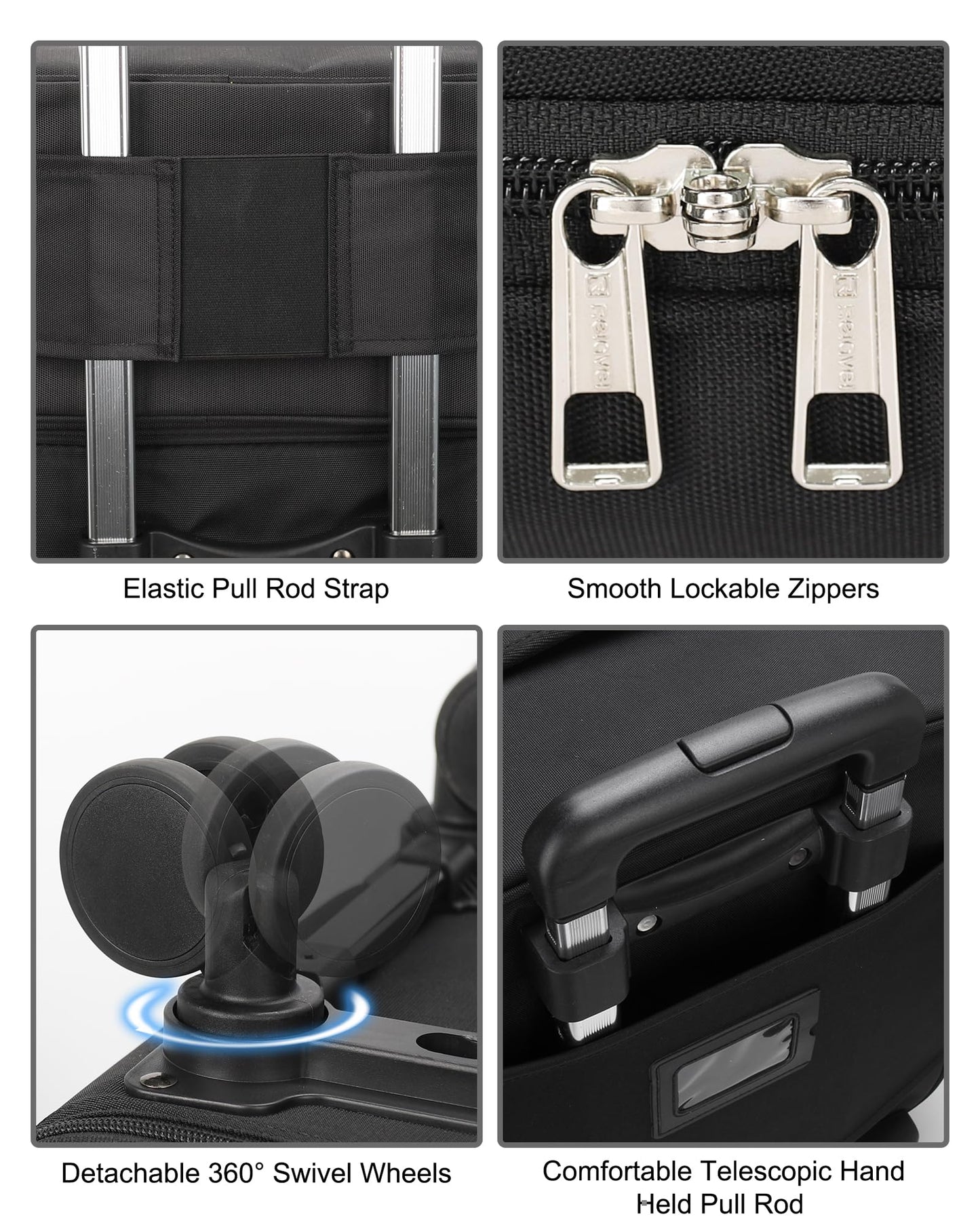Relavel 3-in-1 Rolling Makeup Case | Pro Travel Trolley with Wheels (Black)