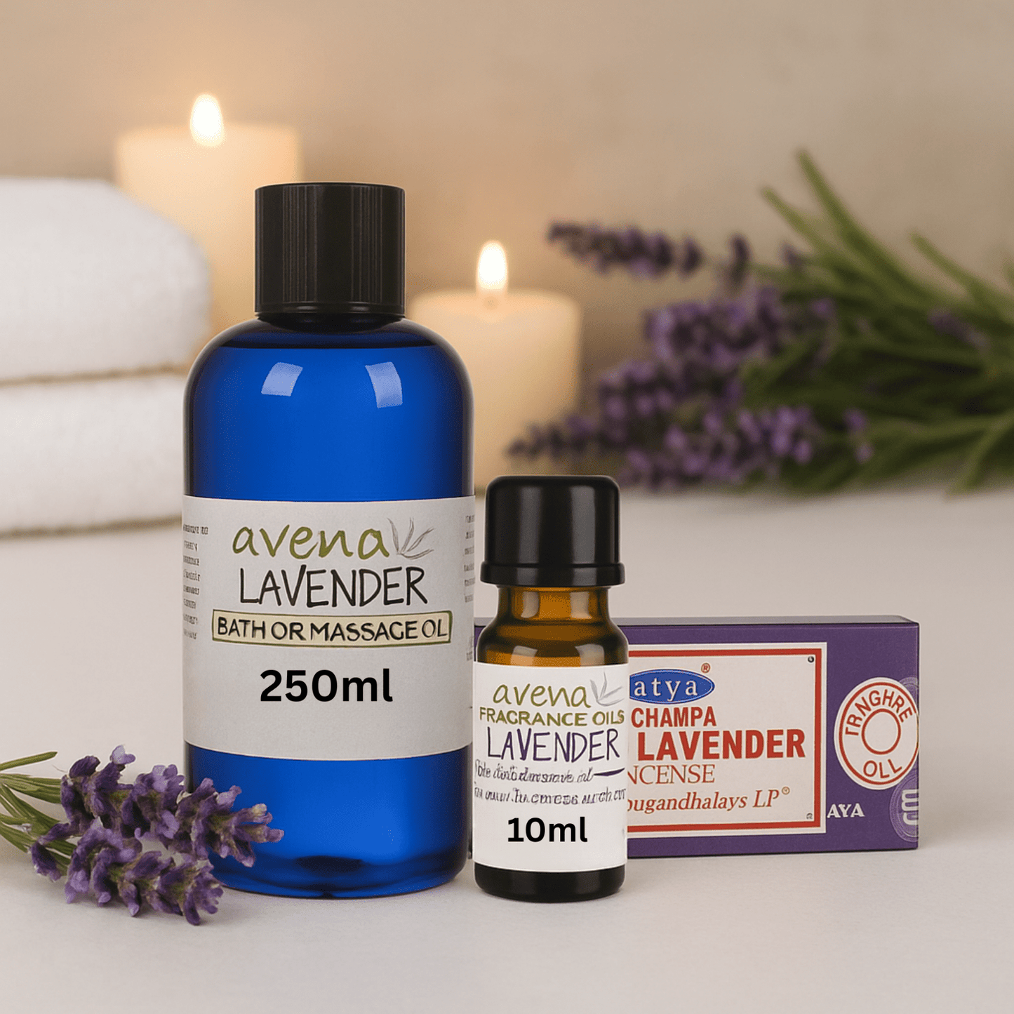 Relax & Unwind Trio – Lavender Bubble Bath, Essential Oil & Incense Gift Set