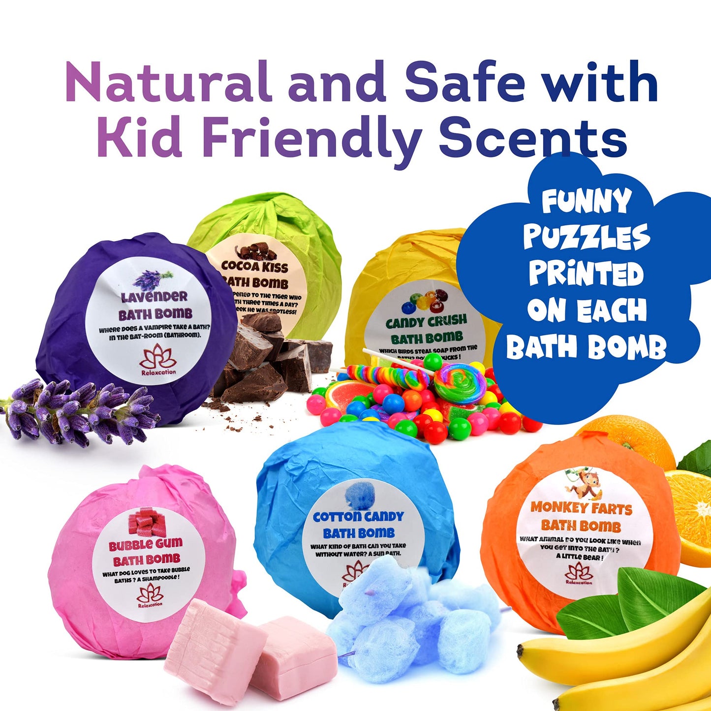 Relaxcation Made-in-USA Kids Bath Bombs with Toys Inside – 36 Ocean Toys Gift Set