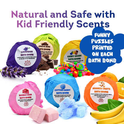 Relaxcation Made-in-USA Kids Bath Bombs with Toys Inside – 36 Ocean Toys Gift Set
