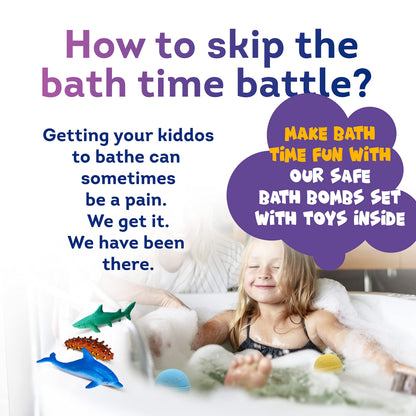 Relaxcation Made-in-USA Kids Bath Bombs with Toys Inside – 36 Ocean Toys Gift Set