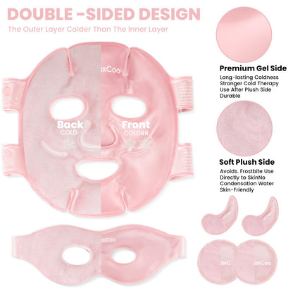 RelaxCoo Ice Face Eye Mask – Cold & Hot Gel Therapy for Dark Circles, Puffy Eyes & Headache Support