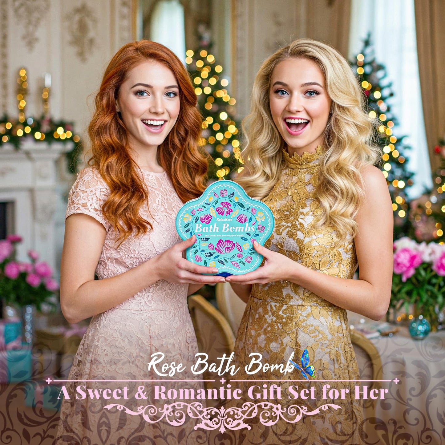 RelaxRose Bath Bomb Gift Set – 10 Handmade Bombs with 5 Aromatic Scents for Spa-At-Home Relaxation