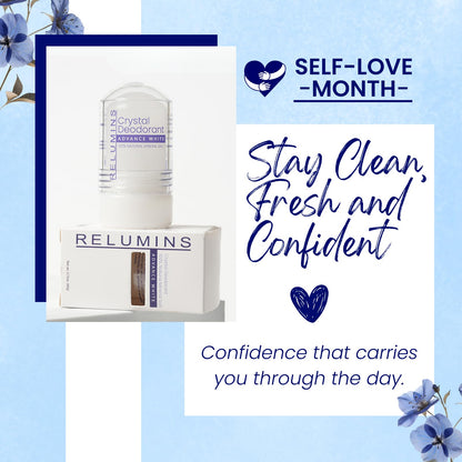 Relumins Crystal Deodorant – Aluminum-Free Mineral Salt Roll-On, 60g x 3