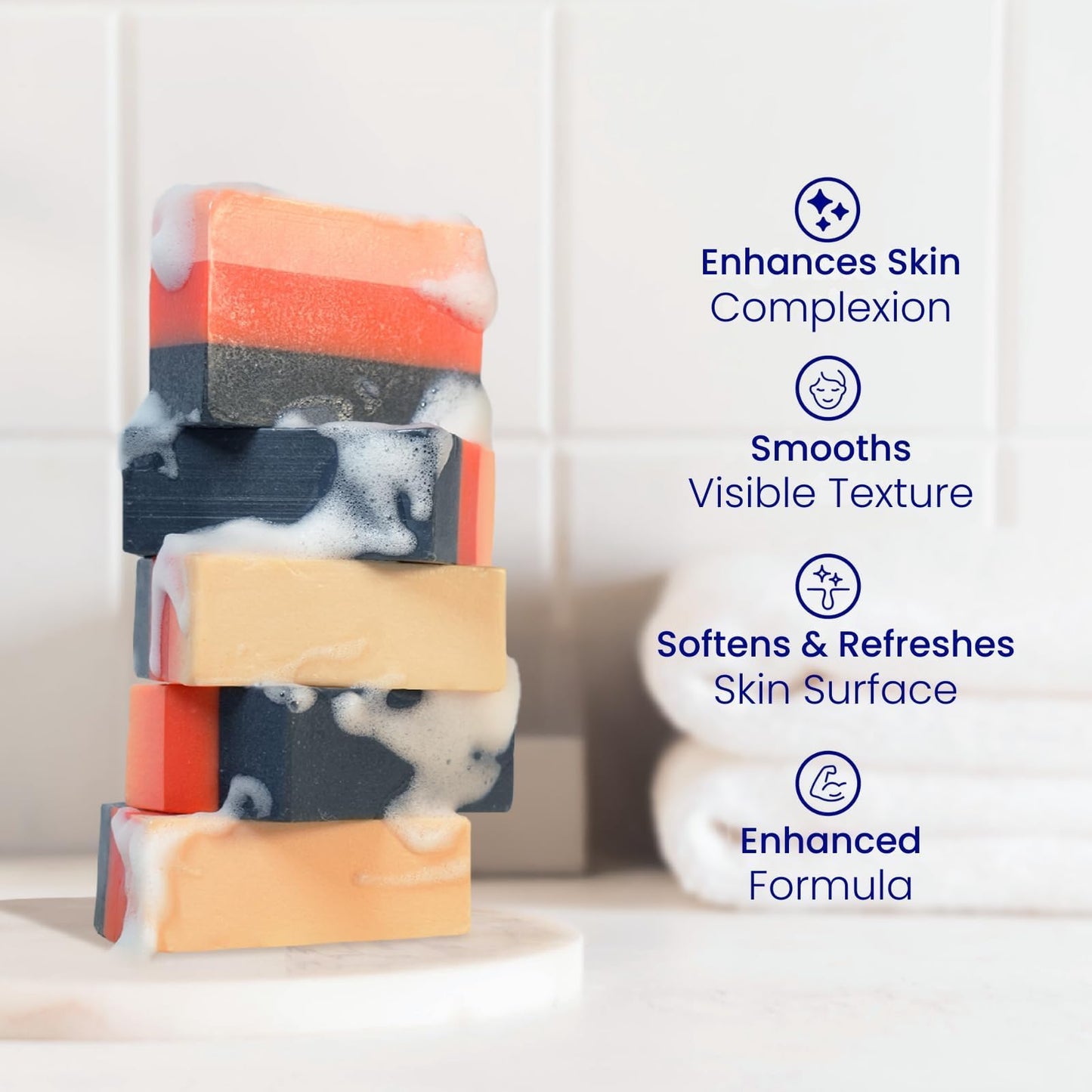 Relumins Premium 3-in-1 Glutablend Soap Bar with Rosehips – 65g x5, Face & Body Cleanser