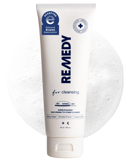 Remedy Science Rich Cream Cleansing | Cream-to-Foam Cleanser with Ceramides, Glycerin & Panthenol | Hydrating Cleanser for Normal–Dry Skin | By Dr. Shah | 5 fl oz
