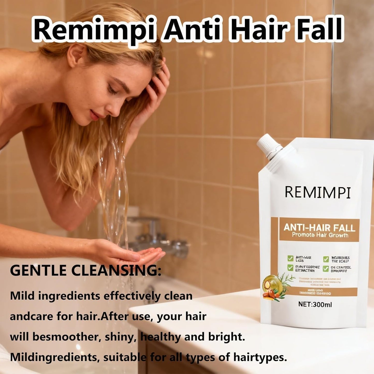 Remimpi Anti Hair Loss Shampoo | Strengthen, Cleanse & Support Hair Growth for All Hair Types