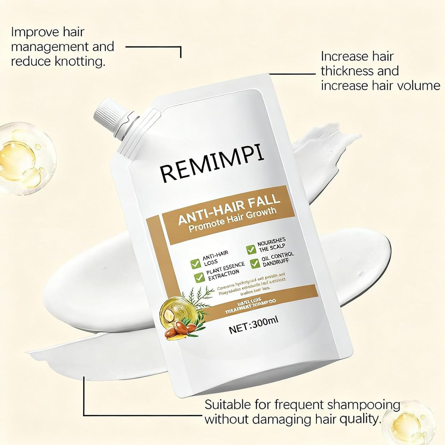 Remimpi Anti Hair Loss Shampoo | Strengthen, Cleanse & Support Hair Growth for All Hair Types